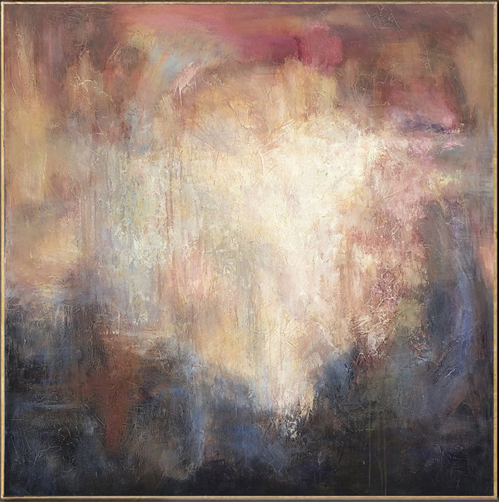 Colorful Abstract Painting Navy Blue Painting Beige Painting White Wall Art Original Artwork Painting Art On Canvas | ALLURING ABYSS - trendgallery.ca