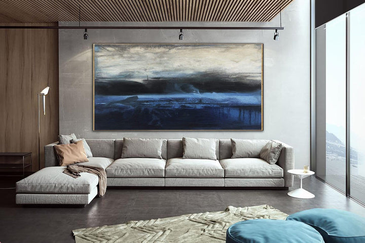Abstract Marine Art in Blue, Gray and Black | MORNING OCEAN - trendgallery.ca