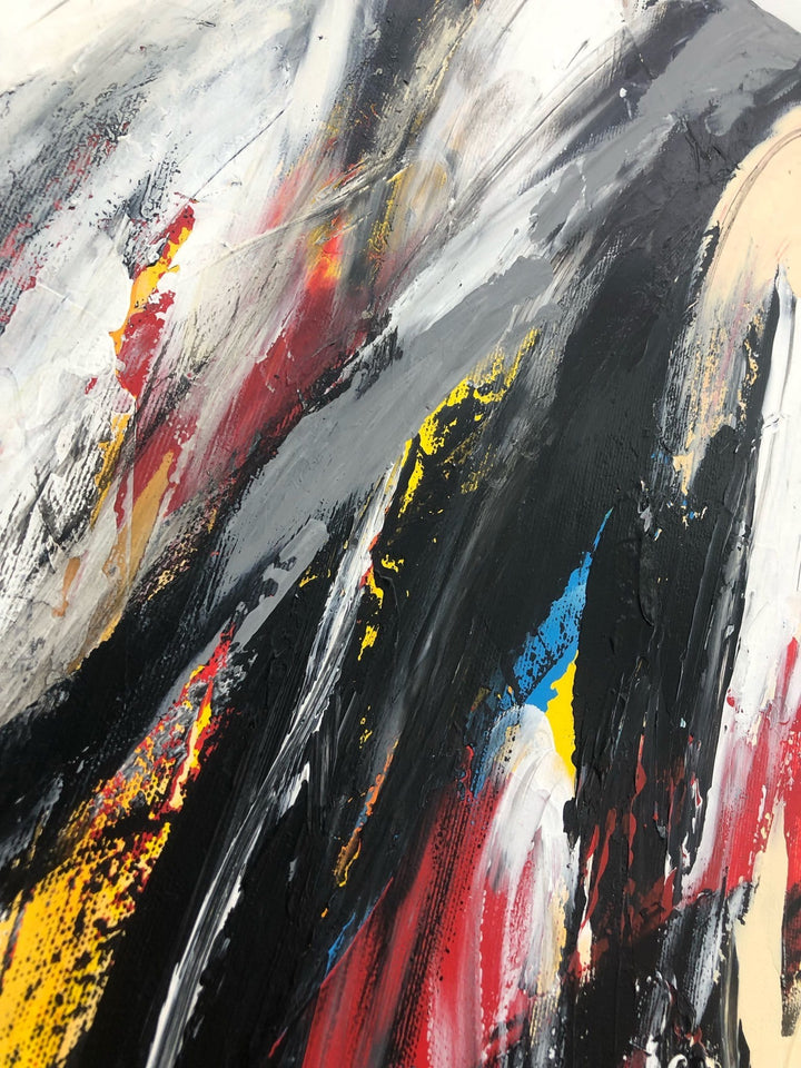 Abstract Painting on Canvas Dark Art Black Artwork Contemporary Wall Art 54x40 Art Brush Stroke Art Painting for Home Decor | ENERGY MIX - trendgallery.ca