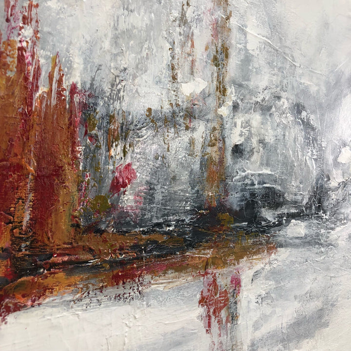 Large Abstract Paintings On Canvas In Gray And White Colors Original 40x60 Wall Art Modern Mountings Painting Neutral Wall Art | TOWN SQUARE - trendgallery.ca