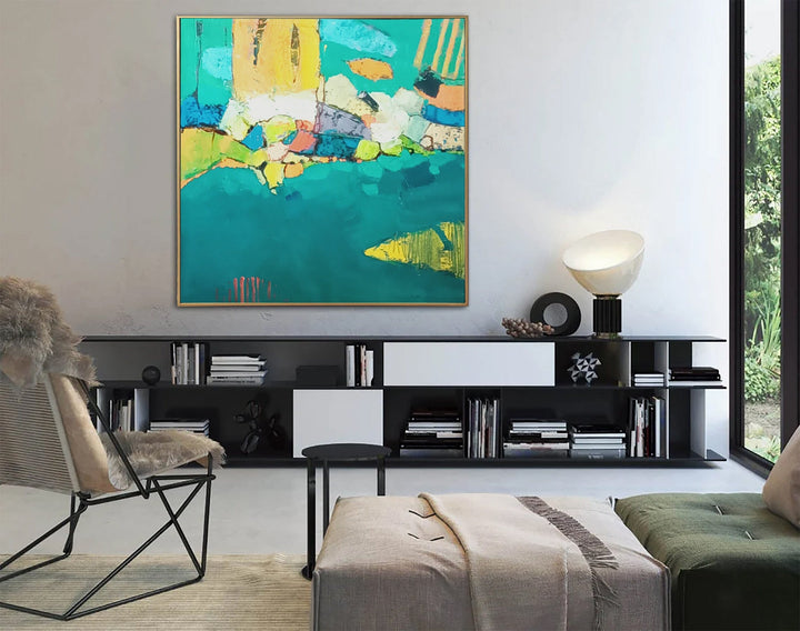 Large Abstract Colorful Paintings On Canvas Modern Acrylic Fine Art VIvid Painting Textured OIl Painting Wall Art | OUTSIDE THE CITY - trendgallery.ca