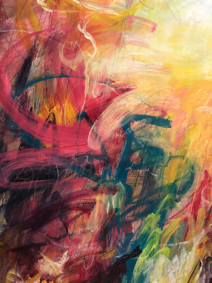 Extra Large Colorful Abstract Painting On Canvas Modern Acrylic Oil Painting Handmade Abstract Fine Art | STRAWBERRY FIELDS - trendgallery.ca