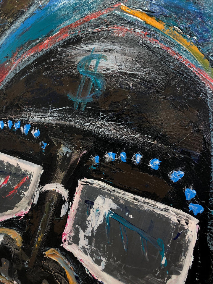 Abstract Skull Hand Painted Artwork Neo-Expressionism Painting Modern Textured Painting Contemporary Art | TRIBAL CHIEF - trendgallery.ca