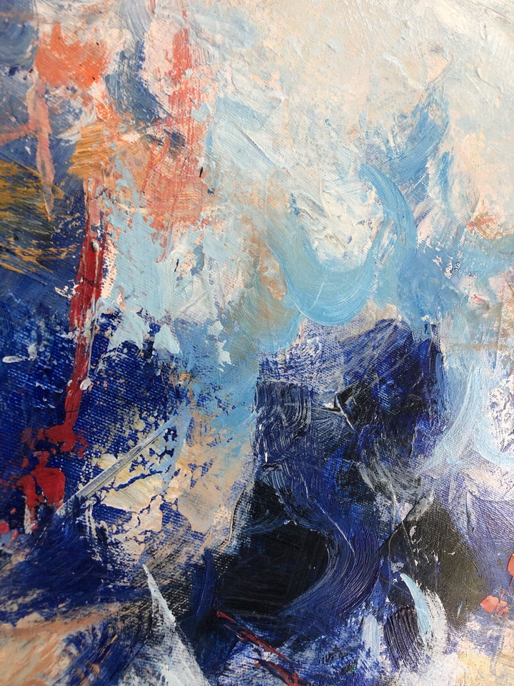 Abstract Light Blue Artwork Paintings On Canvas Giant Painting Expressionist Art Oil Acrylic Painting Modern Royal Blue Art | ENERGY VORTEX - trendgallery.ca