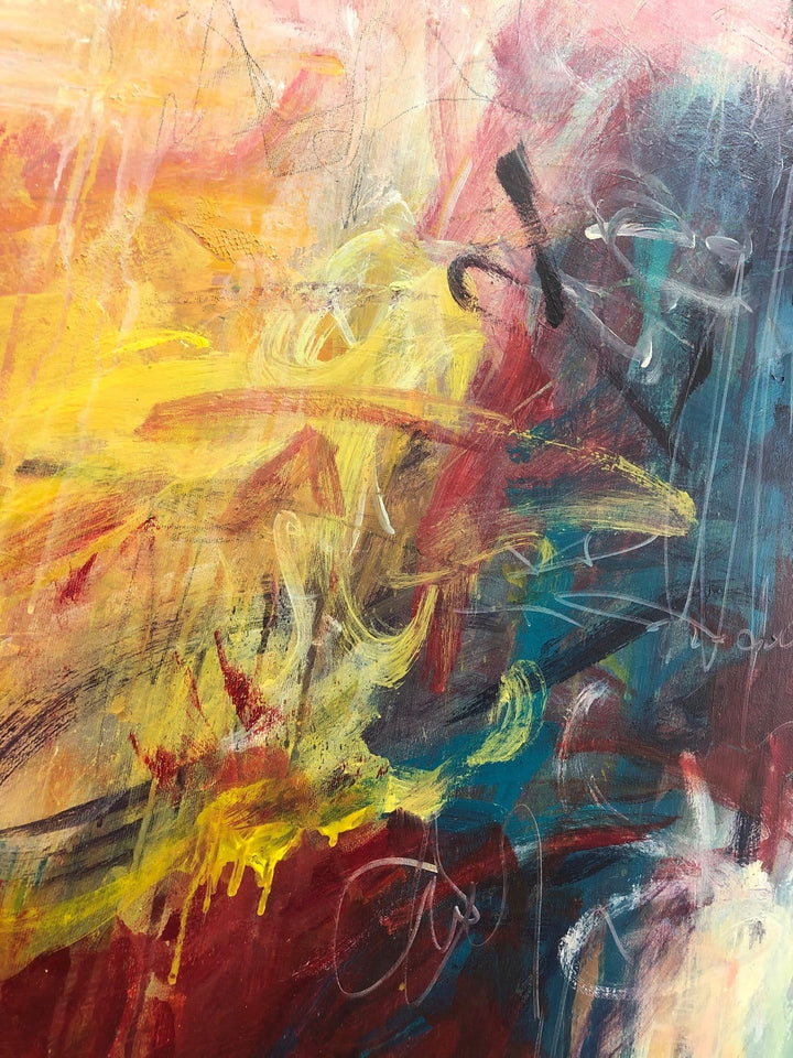 Extra Large Colorful Abstract Painting On Canvas Modern Acrylic Oil Painting Handmade Abstract Fine Art | STRAWBERRY FIELDS - trendgallery.ca