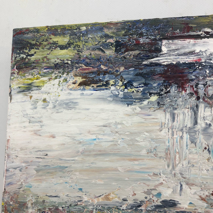 Abstract Landscape Painting Canvas Colorful Wall Art Vivid Color Painting Heavy Textured Wall Art White Artwork Modern Fine Art | LAKE IN THE FOREST - trendgallery.ca