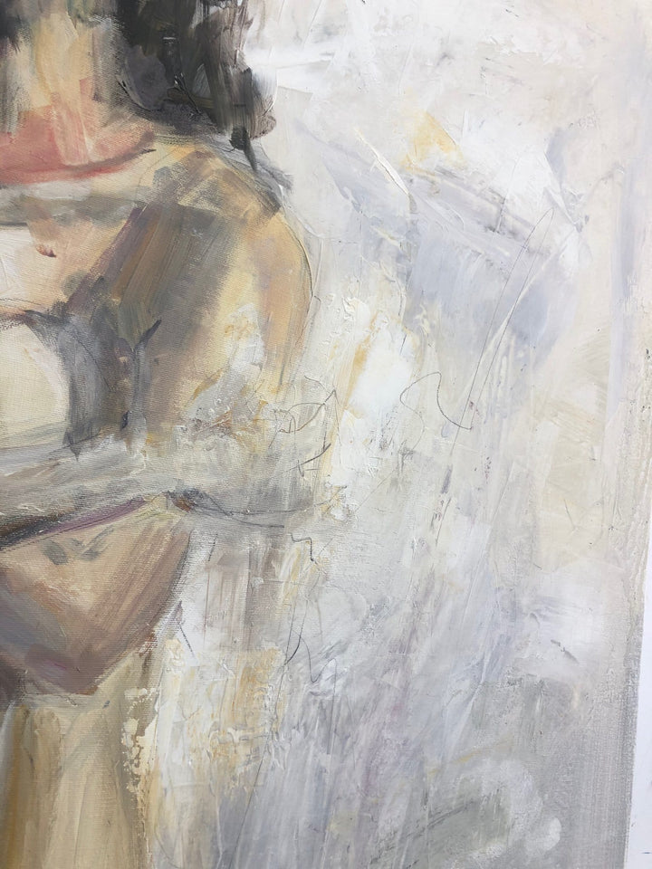 Extra Large Oil Painting Large Canvas Art Oil Female Body Painting Modern Large Canvas Abstract Naked Woman Body Modern Artwork | NAKED SILENCE - trendgallery.ca