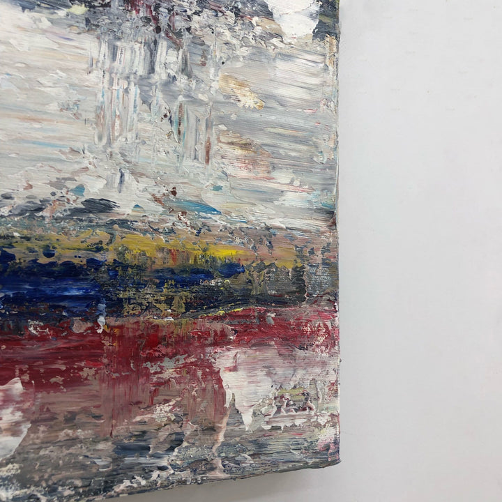 Abstract Landscape Painting Canvas Colorful Wall Art Vivid Color Painting Heavy Textured Wall Art White Artwork Modern Fine Art | LAKE IN THE FOREST - trendgallery.ca