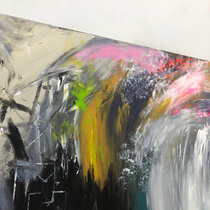 Abstract Expressionism Painting on Canvas Gray Wall Art Blush Stroke Painting Textured Dark Painting Hand Painted Artwork Modern Wall Art | STORM - trendgallery.ca