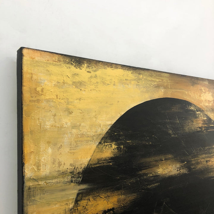 Abstract Gold Painting Canvas Abstract Black and Gold Painting Original Oil Painting on Canvas Minimalist Wall Art for Home Wall Decor | TO THE MOON - trendgallery.ca