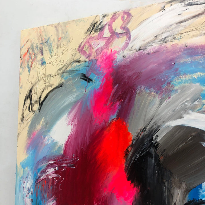 Abstract Painting on Canvas Expressionism Painting Beige Wall Art Action Painting Modern Vivid Art Textured Wall Art Hand Painted Art | DESERT LAKE - trendgallery.ca