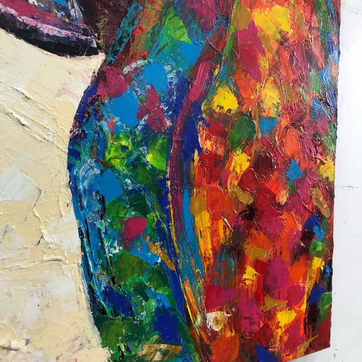 Abstract Parrot Painting Canvas Bright Bird Art Colorful Artwork Painting 54x40 Art Tropical Wall Art for Lake House Wall Art | RED PARROT - trendgallery.ca