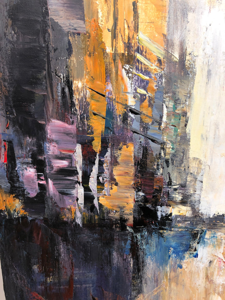 Original Abstract New York Cityscape Paintings On Canvas Modern Manhattan Streets Artwork Textured Streets Oil Painting for Home Decor | STREETS OF MANHATTAN