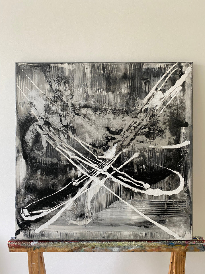 MONOCHROMATIC MAELSTROM 26"x26"
