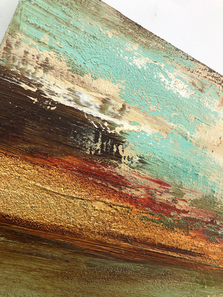 Large Abstract Green Paintings On Canvas Heavy Textured Art Beige and Gold Artwork Modern Fine Art Painting Living for Room Decor | WINDY - trendgallery.ca