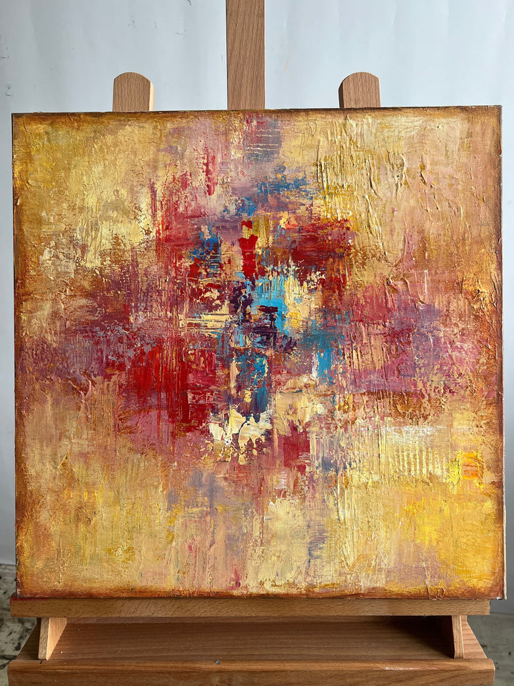 Large Abstract Gold Paintings On Canvas, Modern Colorful Oil Painting, Textured Abstract Artwork is a Perfect Decor for your Living Room | GOLDEN TURMOIL