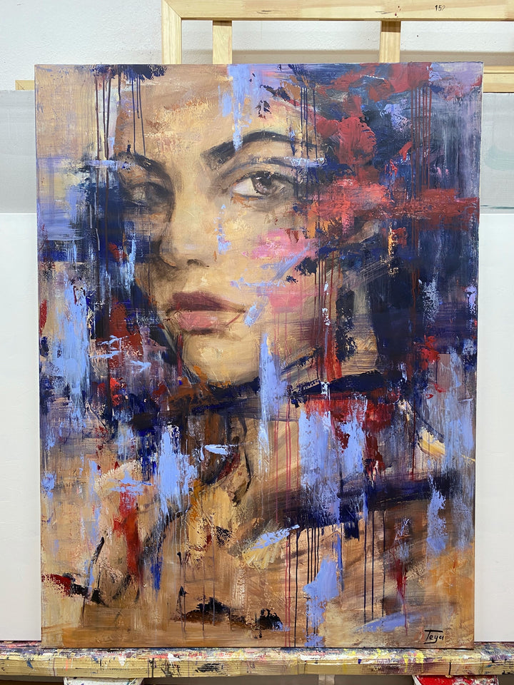 Figurative Painting Woman Abstract Face Painting Modern Painting On Canvas Oil Abstract Painting Unique Wall Art Contemporary Art | ELEGANT MUSE 63"x47"