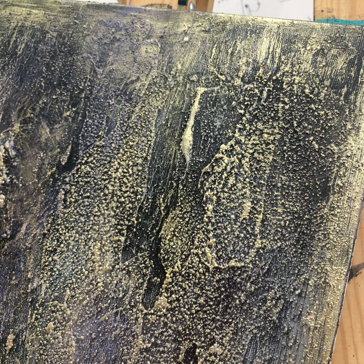 Large Abstract Painting on Canvas Monochrome Wall Art Gold Artwork Heavy Textured Painting Unique Artwork for Aesthetic Room Decor | LAVA - trendgallery.ca