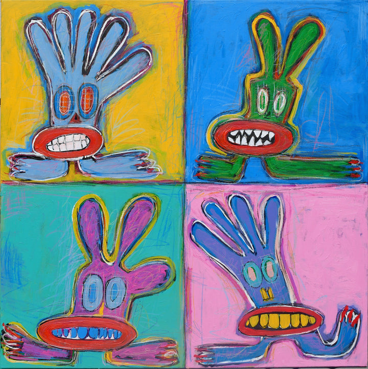 WILD RABBITS 46"x46"