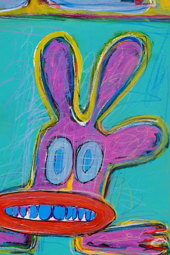 WILD RABBITS 46"x46"