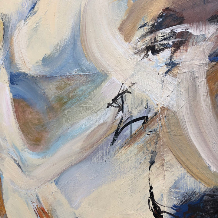 Original Abstract Expressionist Painting On Canvas Pastel Color Wall Art Abstract Fine Art Acrylic Beige Artwork | SKY HAVEN - trendgallery.ca