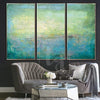 Green Abstract Painting Large Canvas Wall Art Blue Abstract Painting | TURQUOISE MEADOW - trendgallery.ca