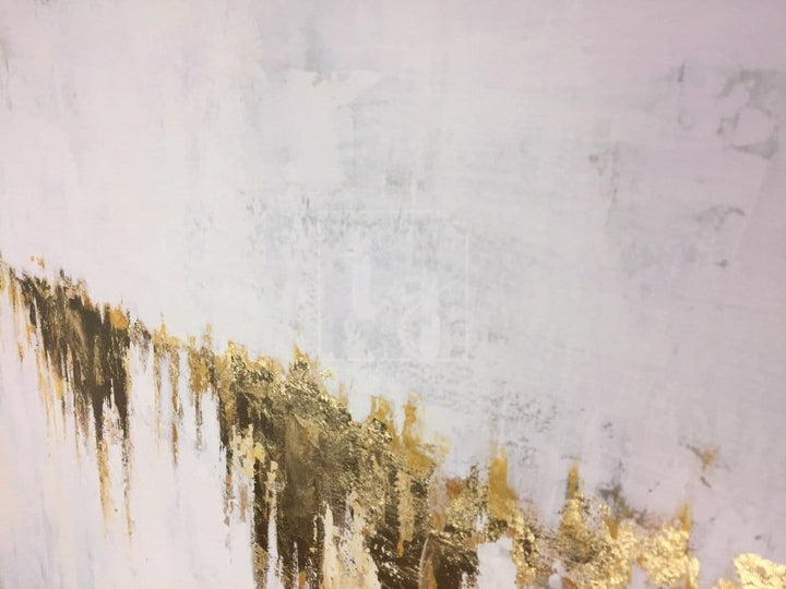 Abstract Oil Painting Original Canvas Gray Painting Gold Painting Contemporary Art | GOLDEN WATERFALL