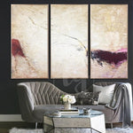 Abstract Oil Painting Original Large Beige Painting Red Abstract Art | YOUTH