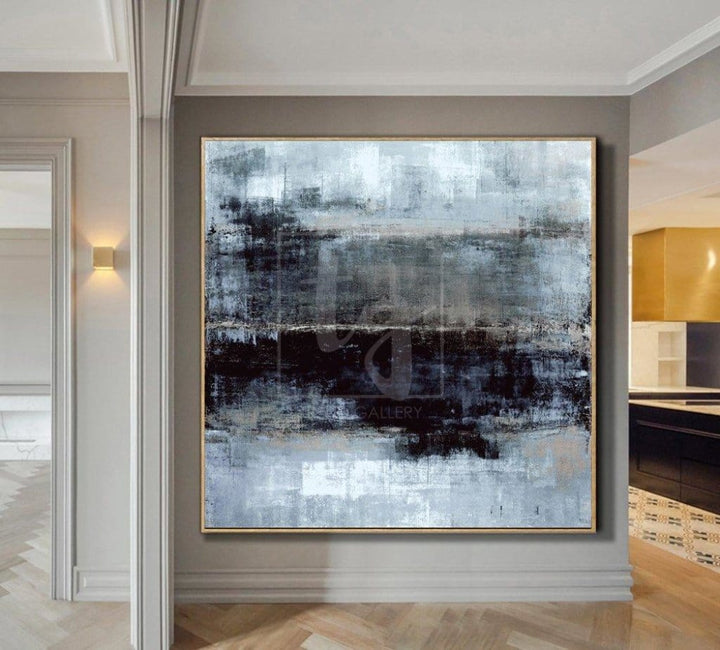 Abstract Original Painting On Canvas Black Gray Painting Artwork Canvas | WATER MIRAGE - trendgallery.ca