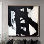Abstract Painting in  Black and White Franz Kline style | BROOKLYN BRIDGE