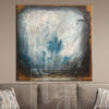 Abstract Painting in White, Blue and Brown | OUTSIDE - trendgallery.ca