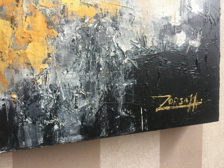 Autumn Abstract Painting Gold and White Art | AUTUMN MEMORY - trendgallery.ca