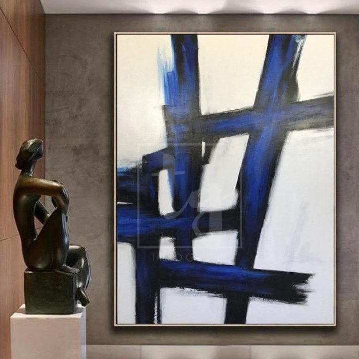 Black And White Oil Painting Modern Oil Painting On Canvas Abstract Painting Black White Artwork | BRAINTEASER - trendgallery.ca