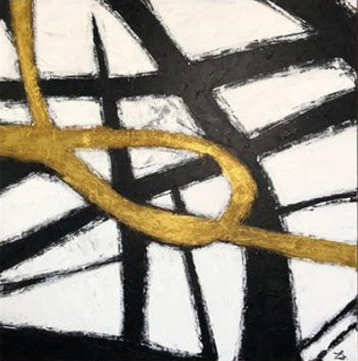 Black Painting White Painting Gold Painting Abstract Original Painting On Canvas | TIME LOOP - trendgallery.ca