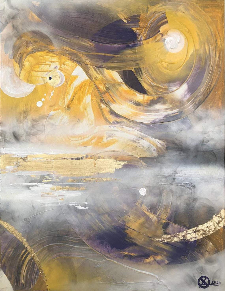 Original Oil Abstract Painting Gold Leaf Abstract Painting Texture Abstract Painting Acrylic Painting On Canvas | IN THE POWER OF THE SUN - trendgallery.ca