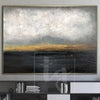 Gold Horizon Painting Abstract Sunset Painting Thick Paint Unique Abstract Painting Hotel Art | DARK WATERSCAPE - trendgallery.ca