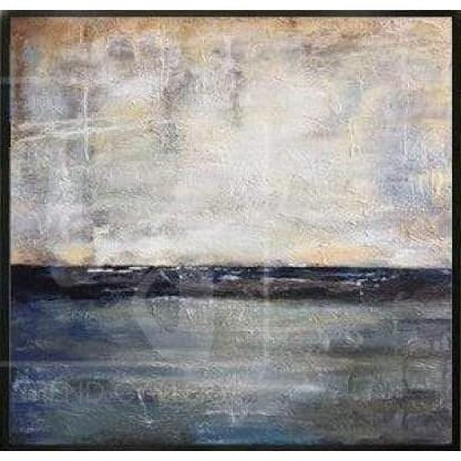 Gray and Blue Ocean Abstract Sunset Painting Wall Art Canvas | QUIET PLACE - trendgallery.ca