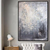 Abstract Silver Gray and White Art Black and Gray Painting | SILVER REFLECTION - trendgallery.ca