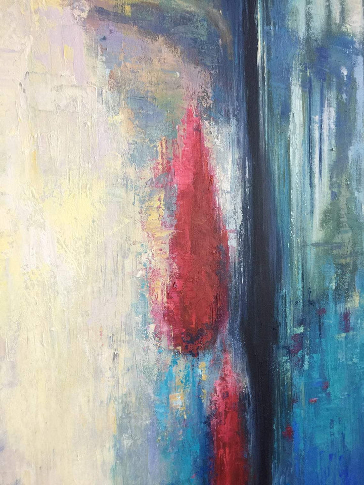 Colorful Abstract Painting in Blue, Red and Beige | FLUTTER - trendgallery.ca
