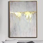 Abstract Oil Painting Original Canvas Gray Painting Gold Painting | GOLDEN WATERFALL