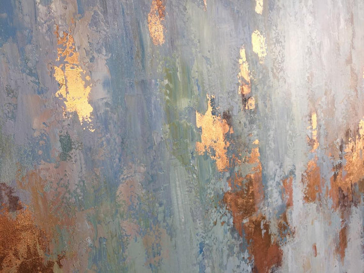 Gray Abstract Painting Gold Leaf Texture Art Abstract Original Painting On Canvas | THROUGH TIME - trendgallery.ca