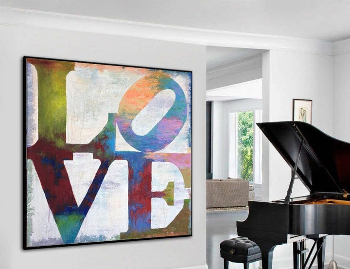 Large Original Abstract Painting Love Art Couple Romantic Wall Art | FALL IN LOVE