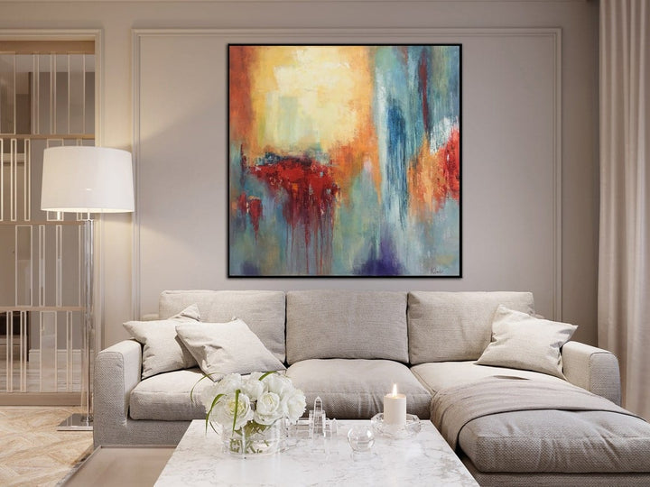Abstract Oil Paintings On Canvas Colorful Painting Thick Colorful Oil Extra Large Wall Art | RUBY CAVE - trendgallery.ca
