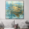 Blue Wall Art Gold Leaf Abstract Painting Large Abstract Wall Painting Modern Abstract Oil Painting Wall Abstract Painting | BEAUTIFUL OCEAN - trendgallery.ca