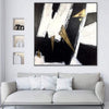 Large Abstract Black And White Paintings On Canvas Gold Leaf Geometric Triangles Wall Art Abstract Fine Art | RABIES - trendgallery.ca