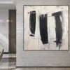 Large Oil Paintings On Canvas Thick Enamel Layers Black And White Oil Painting Abstract Black White Painting Original Art On Canvas | THREE LINES - trendgallery.ca