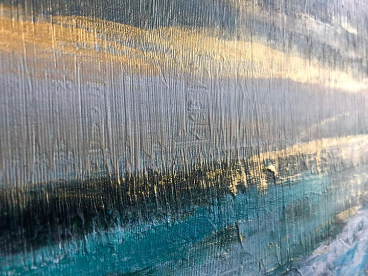 Large Ocean Painting Original Sea Painting Abstract Waves Painting Colorful Landscape Painting | BREATHING OF THE SEA - trendgallery.ca