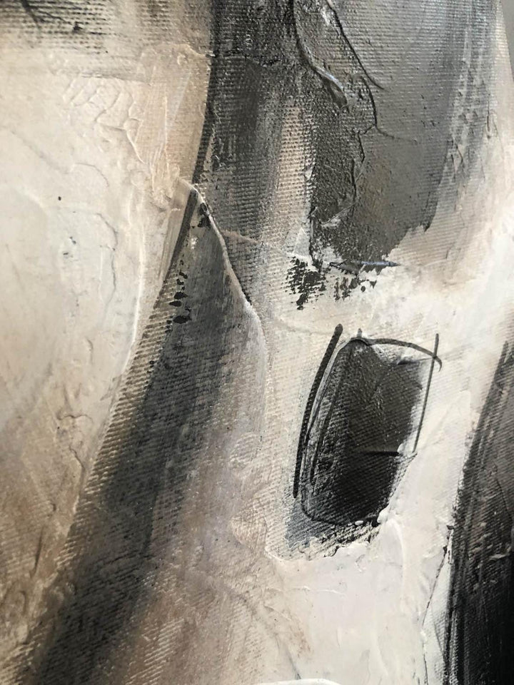 Oversized Wall Art Black and White Art Paintings on Canvas Minimalist Abstract Decor Art Gray Tones Artwork | PROJECTED - trendgallery.ca