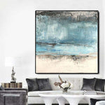 Large Abstract Blue Painting Original Abstract Painting Contemporary Wall Painting Acrylic Abstract Art On Canvas | SEA BEACH