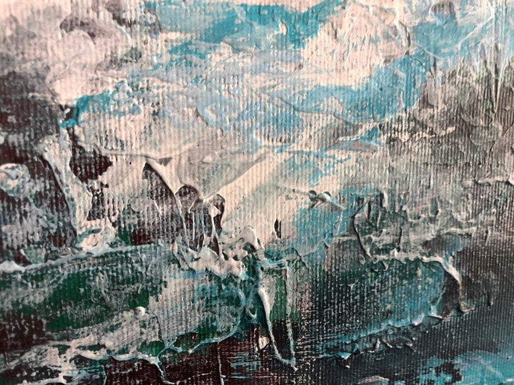 Large Ocean Painting Original Sea Painting Abstract Waves Painting Colorful Landscape Painting | BREATHING OF THE SEA - trendgallery.ca